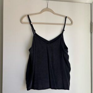 Quince Vintage Wash Tencel V-Neck Tank | M
